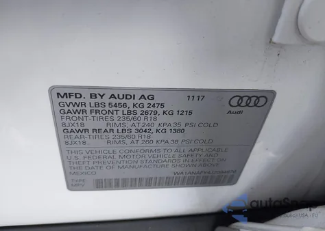 2018 Audi Q5 2.0T Premium/2.0T Tech Premium from USA, damaged, VIN WA1ANAFY4J2094876